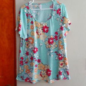Lularoe floral scoop neck top 2XL